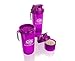 SmartShake Slim Bottle, 17 oz Shaker Cup, Neon Purple