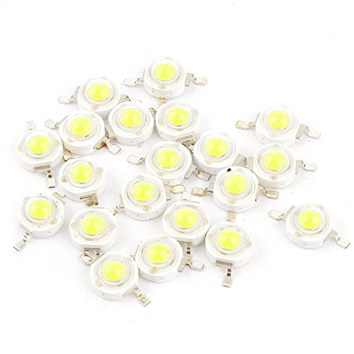 20 Pcs Pure White Light SMD LED Bead Chip Bulb Lamp 3.0-3.6V 350mA 1W