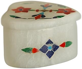 To express thought behind the gift, a la maniere de ‘a wise man’. Heart Shaped Stone Jewelry/Trinket Box with Inlay Work - For Pendant/Dangling Earrings