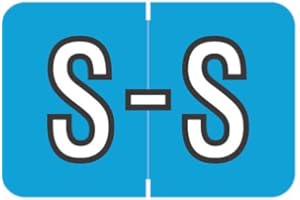 Doctor Stuff - File Folder Labels, Alphabet Letter S, Barkley/Sycom FABKM - BRAM Series Compatible Alpha Stickers, Blue, 1" x 1-1/2", 126 Labels/Package