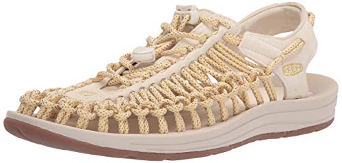 KEEN Women’s Uneek Classic Two Cord Sandal, Gold/Birch, 5