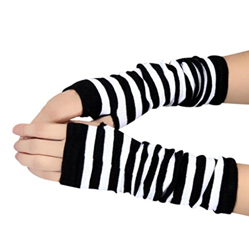 AIMTOPPY Fashion Winter Wrist Arm Hand Warmer Knitted Long Fingerless Gloves Mitten (White, free)