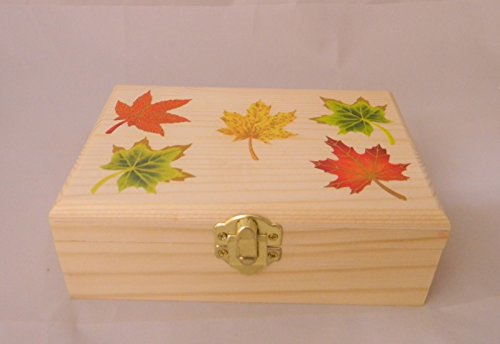 Wedding Party ceremony Fall Leaves ring bearer pillow Box