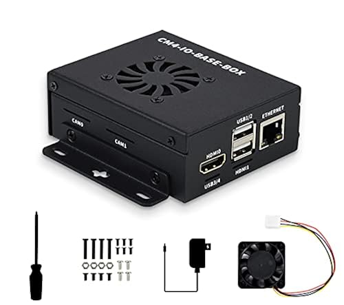 NAS Multi-Functional Mini-Computer Designed For Raspberry Pi Compute Module 4 (Not Included), Network Storage, Dual Solid State Drive Slots