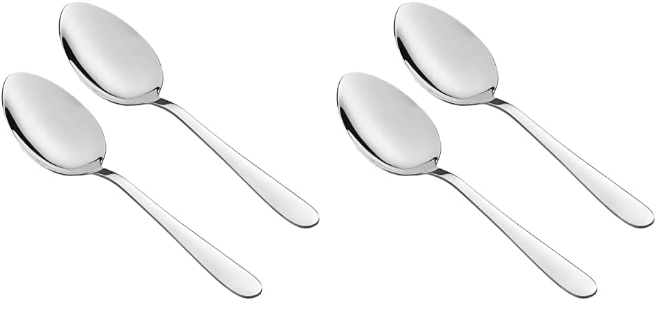 Tala Performance Stainless Steel Serving Spoons, Premium 2 Piece Set, Stainless Steel with Mirror Polish Finish, Dishwasher Safe, Metallic Silver (Pack of 2)