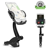 Amoner 3-in-1, Universal 360-Degree Goose-neck Car Mount Charger Holder with Dual USB 3.1A Car Charger for iPhone 7, 7 Plus, 6/6S, 6/6S Plus, Samsung Galaxy S8/S7, S7 Edge and More Smartphones