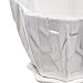 MyGift Abstract Design White Ceramic Succulent Plant Container/Cactus Flower Planter Pot with Attached Saucer