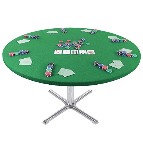 Jigitz-Round-Game-Table-Cover-Fitted-Table-Cloth-36in-to-48in-Elastic-Fit-Felt-Poker-Table-Cover-Protector