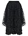 Burvogue Women's Gothic Steampunk Costume Vintage Multi Layered Chiffon Skirt Black XXXXXX-Large