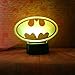 Fanrui 2020 3D LED Marvel Batman Symbol Logo - DC Justice League Batman Sign 7 Color Dimming Gradient Light Night Child Kids Desk Table Lamp Decor Boys Men Birthday Xmas Toys Presents