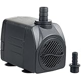 400 GPH (1500L/H) Submersible Pump 25W Fountain Quiet Water Pump for Pool, Aquarium Fish Tank, Pond, Hydroponics
