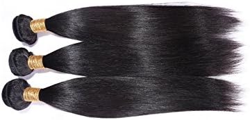 Virgin Brazilian Straight Human Hair Hair Extentions Natural Black Color 150g (12 14 16)