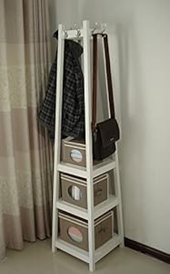 Homecharm-Intl HC-039 Wooden coat rack stand with storage 