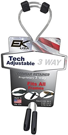 EK Ekcessories Tech Adjustable 3 Way Eyewear Retainer (Clear, One Size)