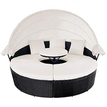 Amazon Com M W Patio Furniture Round Outdoor Daybed With