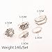 SUNSCSC Retro Vintage Multilayers Crystal Above Knuckle Ring Band Midi Ring Set of 6 Pcs
