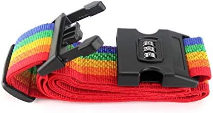Luggage Strap Adjustable 78" Long Rainbow Luggage Packing Belt with Password Lock Clip (4PACK)