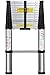 Telescoping Ladder 12.5 FT Extension Telescopic Ladders - Lightweight Aluminum Portable Best for Multi-Use in Home Attic & RV Work Expandable Retractable - Foldable with One Button Collapsible Folding