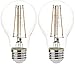 Amazon Basics 60 Watt Equivalent, Clear, Soft White, Dimmable, 15,000 Hour Lifetime, A19 LED Light Bulb, 2-Pack
