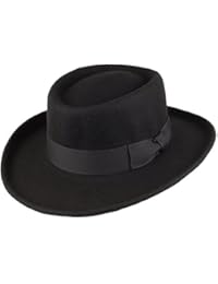Jaxon Hats Wool Gambler Hat (Medium, Black)