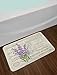 Lunarable Lavender Bath Mat, Vintage Postcard Composition Grunge Display and Flowers, Plush Bathroom Decor Mat with Non Slip Backing, 30.2