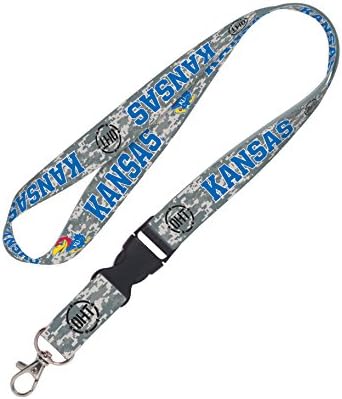 NCAA Kansas Jayhawks Operation Hat Trick Lanyard with Detachable Buckle, Multicolor