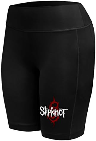 Sysuser Women's Slipknot Logo Mid Thigh Yoga Workout Legging Shorts