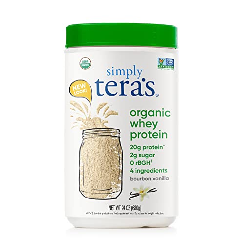 Simply tera's Organic whey Protein Powder, Family Size Bourbon Vanilla Flavor