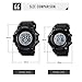 SKMEI Digital Plastic Watches Pupils Wristwatch Waterproof Digital Watch Sport Watches for Men (Black Large)
