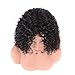 cute fairy 100% Human Hair Wig Kinky Curly Wig with Bangs Black Deep Culy Wig Fluffy Wavy Wig Nature Looking Glueless Wig 18inches