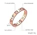Stainless Steel CZ Roman Numeral Ring for Women Girls,Rose Gold Plated,Size 6-8