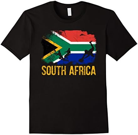Mens South African flag rugby players T-Shirt 2XL Black