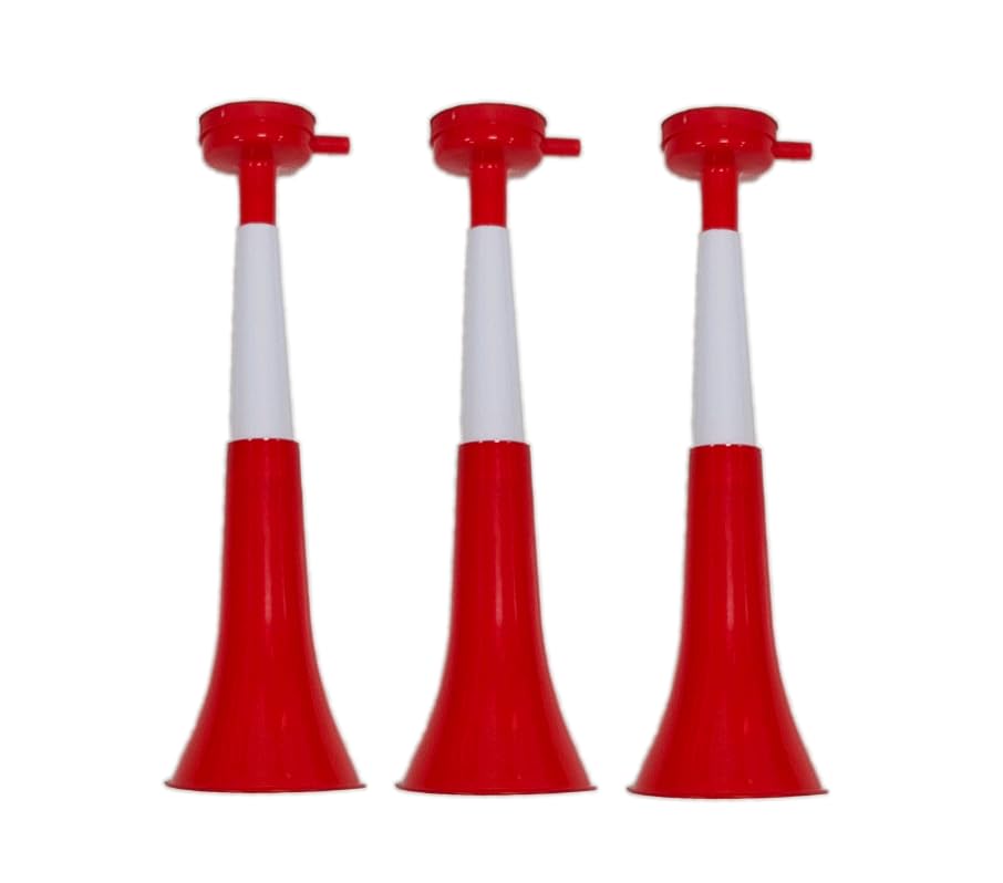 Pandiui23 Vuvuzela Trumpets Two bodies. Accessory for football and sports celebrations. Loud Air Horn for Entertainment Ideal for Carrying (Denmark, 3 Products)