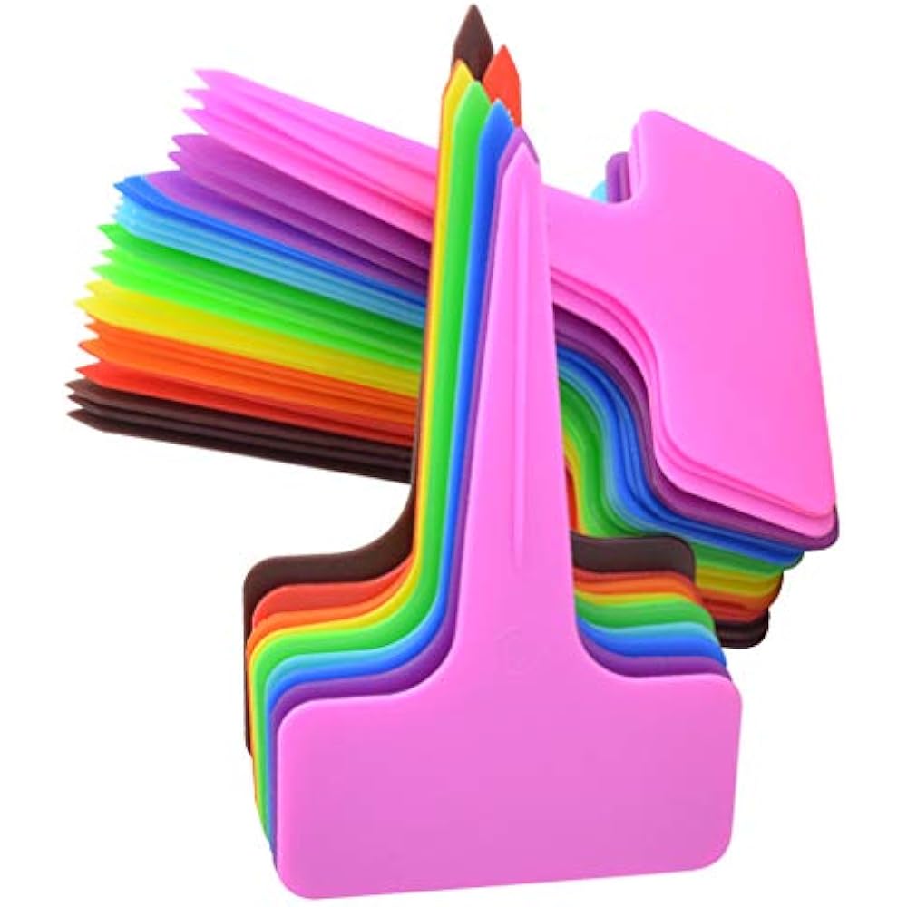 200 PCS 10 Color Plastic Plant Tags, TType Markers