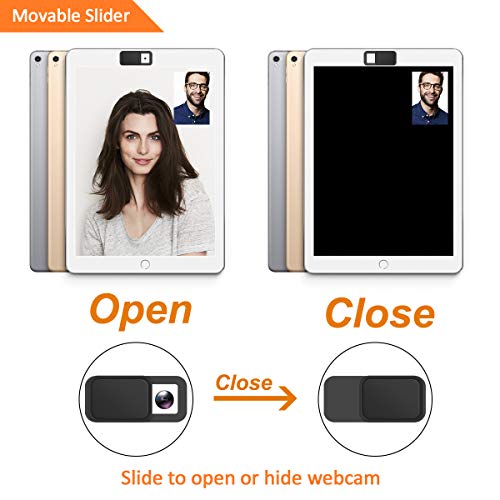 YILIJIE Laptop Webcam Cover, 0.027In Ultra Thin Laptop Camera Cover Strong Adhesive Security Webcam Privacy Cover Slide Blocker for MacBook Pro/Air, iMac, PC, Ipad, Smartphone, Echo Spot (S-9Pack)