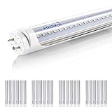 Hyperikon T8 T12 LED Bulbs 4 Foot, 40 Watt Replacement (18W), T10 Light Tube, 6000k, Dual End Ballast Bypass, UL, Clear, 24 Pack
