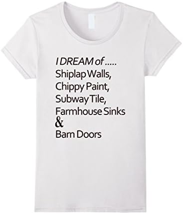 Women's Shiplap Walls Chippy Paint Subway Tile Farmhouse Sinks Shirt Medium White