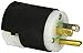 Hubbell HBL8215C Plug, Hospital Grade, 15 amp, 125V, 5-15P, Black/White