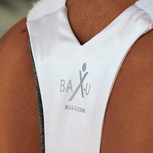 BAX-U Posture Corrector | UNISEX | Adjustable and Comfortable Upper Back & Shoulder Support Brace | Chiropractor Designed | MEDIUM | WHITE