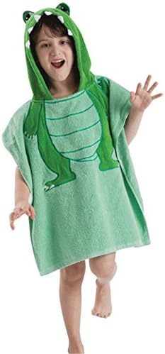 BEIXI Kids Cartoon Animal Face Hooded Woven Terry Bathrobe Towel Bathrobe Cloak
