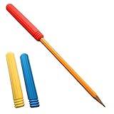 Textured Pencil Toppers by Fun And Function - Oral Therapy and Sensory Room Equipment - Fidget Pencil Topper - Pack of Three in Bright Colors (Yellow, Red, Blue)