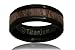 Crown Rings Men Women Black Titanium Ring Wedding Band, Real Wood Inlay in comfort Fit size 7-13, 8mm