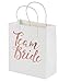 BLUE PANDA 15-Pack Team Bride Gift Bags with White Tissue Paper for Bridesmaid Proposal, Bride Team, Bridal Shower, Wedding Party Favor Bags with Handles (Rose Gold Foil, White, 8x4x9 In)