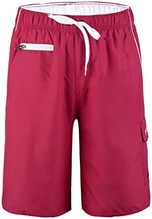 Nonwe Men's Beachwear Swim Trunks Quick Dry Zipper Pockets with Lining