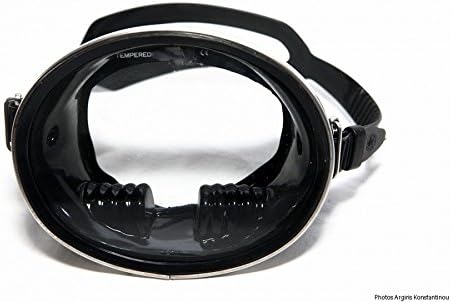 DIVING MASK BLACK RUBBER INOX CLASSIC OLD SCHOOL OVAL BY XIFIAS 824