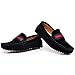 Shenn Boys Girls Cute Strap Slip-On Comfortable Dress Suede Leather Loafer Flats