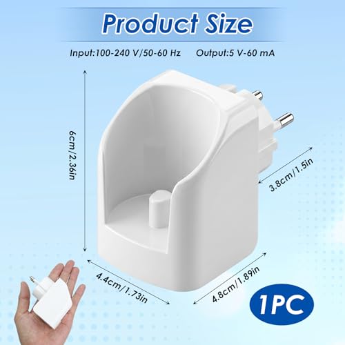 Cargador de Pared inalámbrico Blanco, Base de Carga EU para Cepillo eléctrico Compatible con Oral-B Braun, Vitality, Pro, Genius X, iO3, iO4, iO5, iO6, Cargador sin Cable