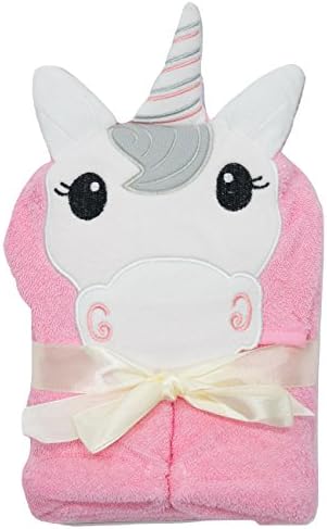 Hooded Bath Towel for Baby and Toddler Girls and Boys (Pink Unicorn)