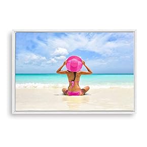 Framed Bikini Beauty and Sea Home Artwork for...