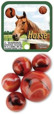 Mega Marbles HORSE Marble Net (1 Shooter Marble &amp; 24 Player Marbles)